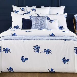 Yves Delorme Florida Duvet Cover Queen 100% Cotton 87x99 + Shams Palm